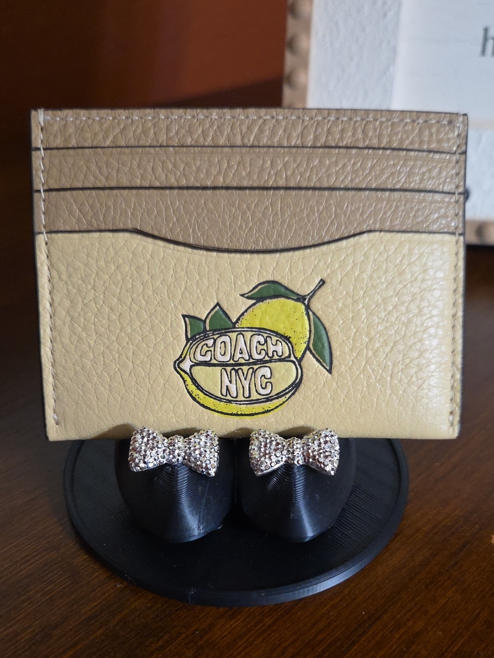 Coach Slim ID Card with Lemon Graphic EUC
